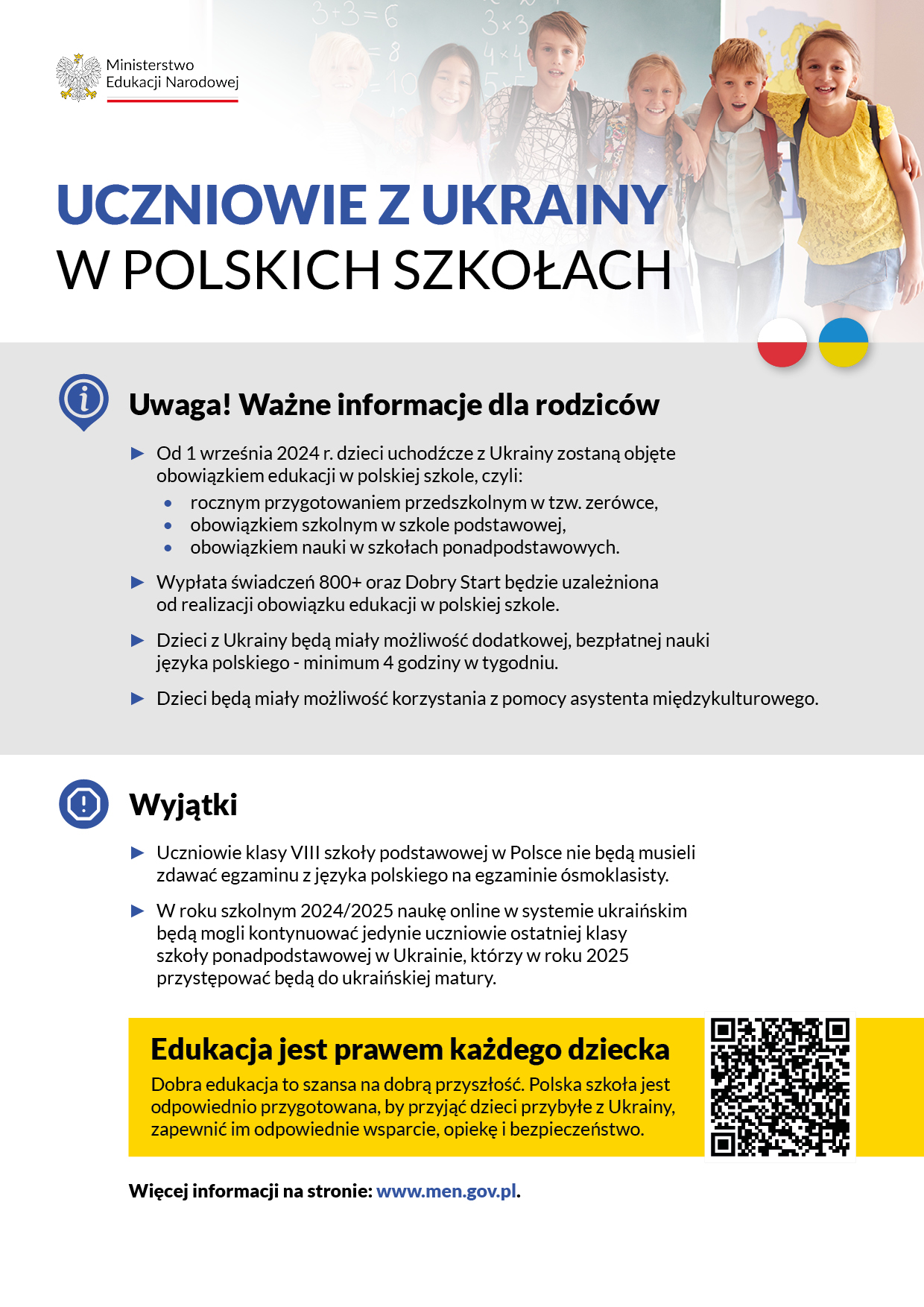 Obowiązek szkolny i obowiązek nauki w Polsce dla uczniów z Ukrainy