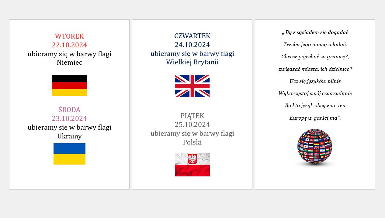 21-25 października 2024 - TYDZIEŃ JĘZYKÓW OBCYCH