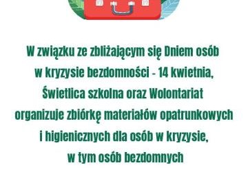 Zbiórka materiałów opatrunkowych i higienicznych na rzecz osób w kryzysie bezdomności