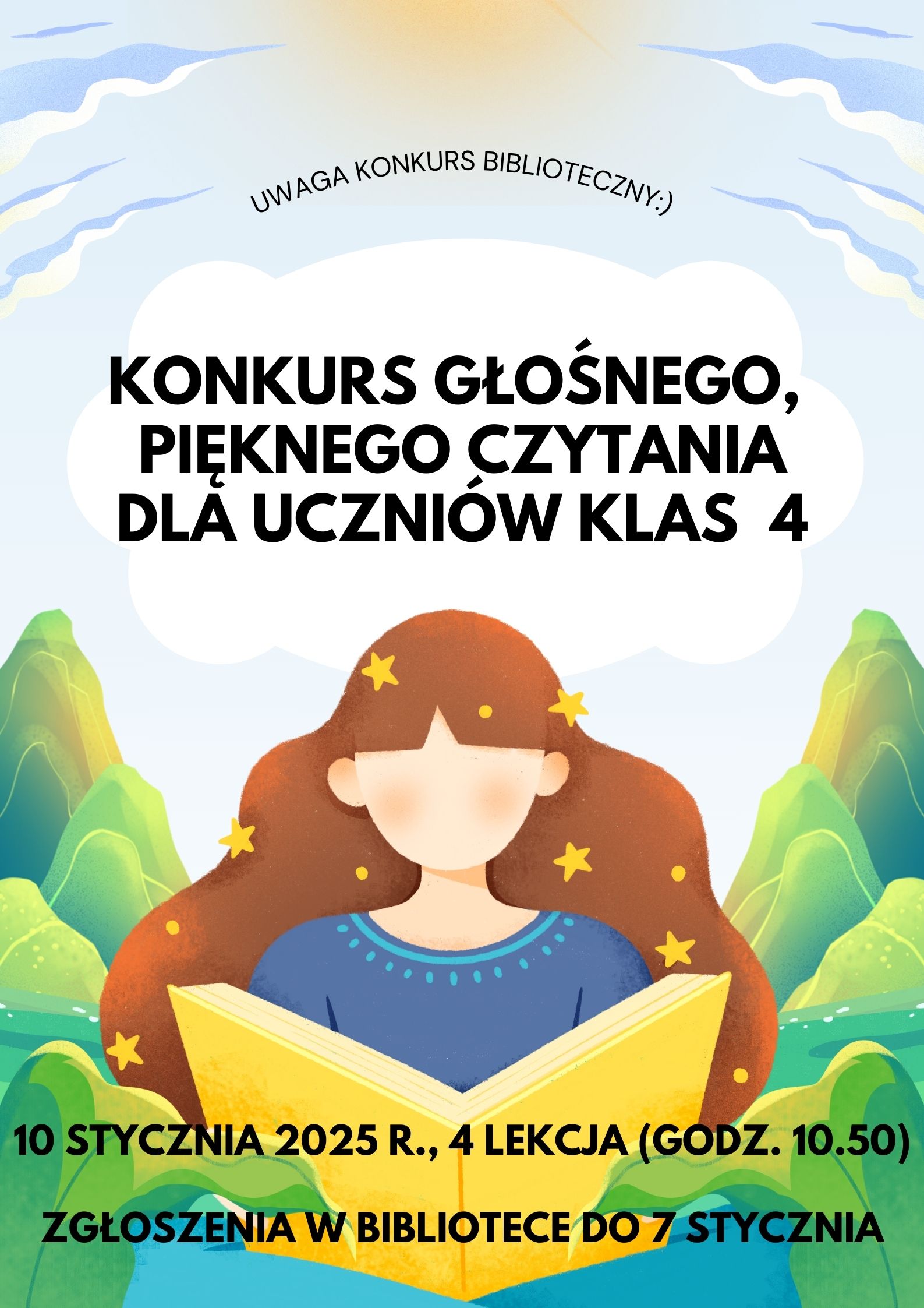 Konkurs głośnego, pięknego czytania dla uczniów klas 4