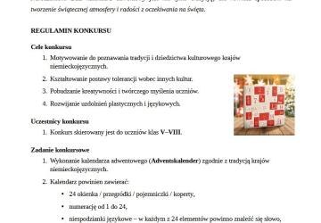 Szkolny konkurs na najpiękniejszy kalendarz adwentowy