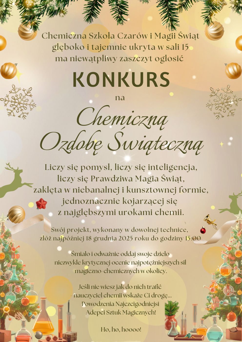 Szkolny konkurs na najciekawszą chemiczną ozdobę świątęczną