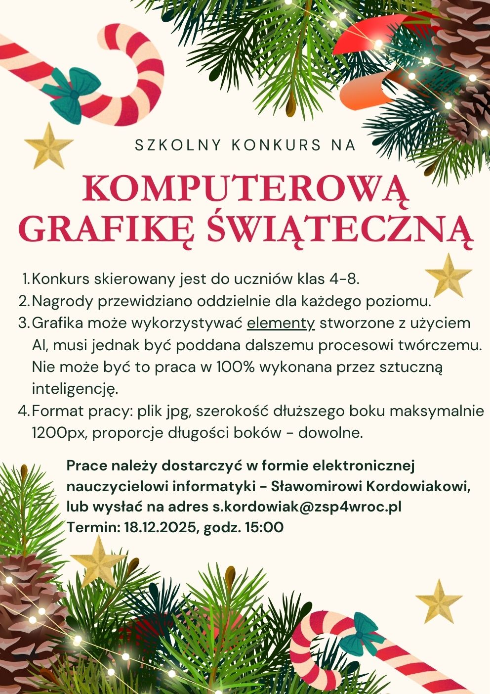 Szkolny konkurs na komputerową grafikę świąteczną